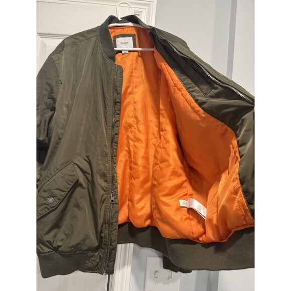Old Navy Mens XXL (fits like XL) Olive Green MA-1 Bomber Jacket Flight Military - Picture 4 of 7